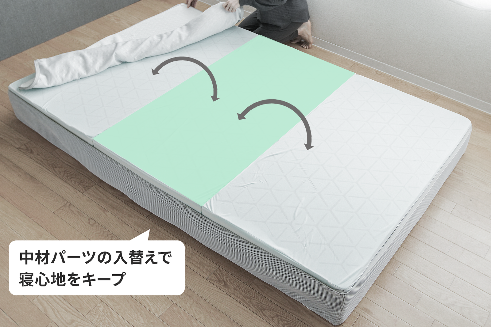 中材の入れ替えで、
ファセット本来の寝心地を
より長く実感いただけます