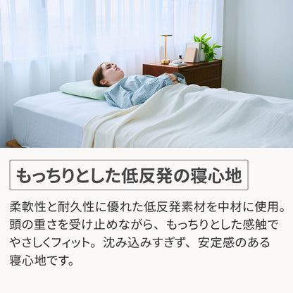 カラーフォームのエアロフローピローの低反発素材についての説明をまとめた画像