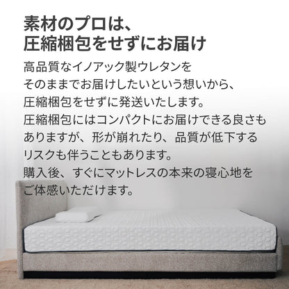 カラーフォームのラグフォートのベッドマットレスの梱包方法についてまとめた画像